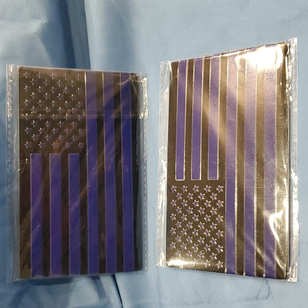 💥50% sale💥NEW 2pk blue line US flag decal stickers #1036